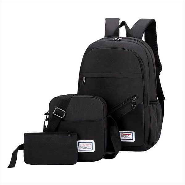 Mode 3 pcs anti-vol sac à dos hommes femmes femmes décontractées sac à dos ordinateur portable sac à dos sacs scolaires sac a dos homme zaino