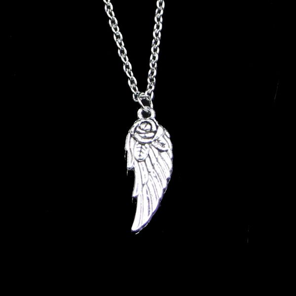 Fashion 30 * 12mm Ange Wings Fleur Pendentif Collier Chaîne de lien pour Collier Femme Couture Creative Bijoux Cadeau