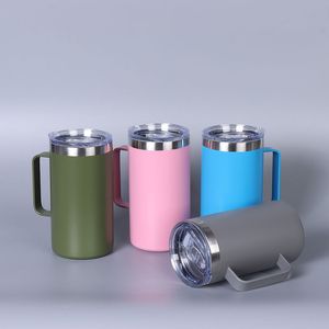 Fashion 304 Tasses en acier inoxydable avec lettres de couvercle de couvercle de café portables gobelers tasses extérieures 460 ml 560 ml