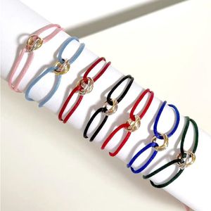 Mode 316L roestvrij staal Trinity Ring String armband drie ringen handband paar armbanden voor vrouwen en mannen mode Jewelry fa pcnt