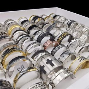 Mode 36pcs veel Mix Stijl Spinner Roestvrij Stalen Ringen Voor Vrouwen Mannen Sieraden Draaibare Band Ringen Hele Bulks Veel 21071245k