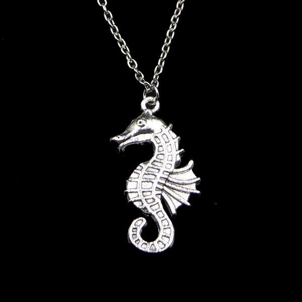 Mode 38*18mm hippocampe hippocampe pendentif collier lien chaîne pour femme collier ras du cou bijoux créatifs cadeau de fête