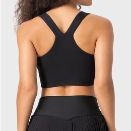 Fashion 381 trajes de yoga ropa3239516 chaleco de espalda en forma de I con sujetador acolchado deportes superiores a prueba de golpes de alta intensidad para mujeres al aire libre FVDG