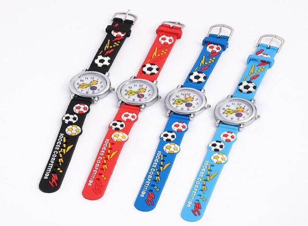 Fashion 3d Cartoon Children Students Wutwatch Silicone Football Butterfly Quartz Watch Candy Car Dolphin Flower Kids Relojes CHRI3230316