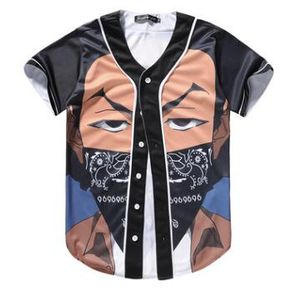 Mode 3D Dessin Animé À Manches Courtes T-shirt Hommes Maillot De Baseball Sport Slim Fit Col En V T-shirts Casual Streetwear Style Tendance Bonne Qualité