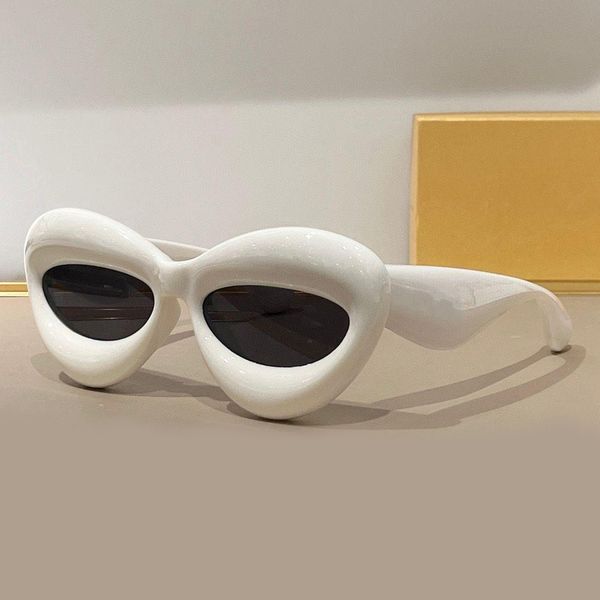 Mode 3D blanc gris lunettes de soleil lunettes de soleil hommes femmes été lunettes de soleil nuances en plein air UV400 lunettes avec boîte