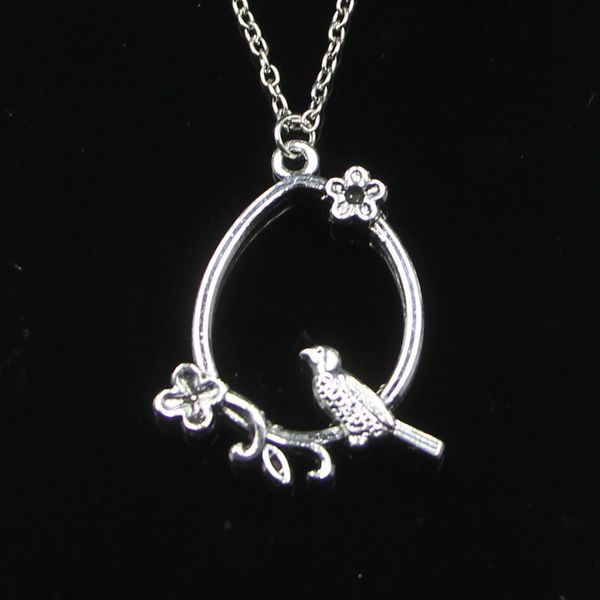 Mode 40*31mm oiseau cage à oiseaux branche pendentif collier lien chaîne pour femme collier ras du cou bijoux créatifs cadeau de fête