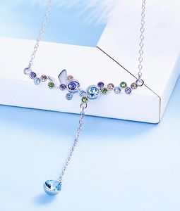 Mode-5 puur zilver met Swarovski Crystal Butterfly ketting