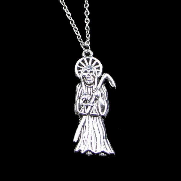 Mode 51*19mm Grim Reaper mort pendentif collier lien chaîne pour femme collier ras du cou bijoux créatifs cadeau de fête