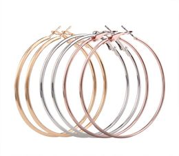 Fashion 58 mm boucles d'oreilles Big Hoop 3 paires Punk Rock Smooth Rose Gold Silver Color Circle Round Boucles d'oreilles Boucles d'oreilles Femme9239311