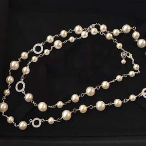 Chaîne de pull en perles 5C, collier de perles pour femmes, bijoux de fête de mariage pour mariée 229t
