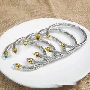 Mode 5MM Parel dikke Twist dames Luxe armband Sieraden ontwerper Armbanden voor vrouwen zilveren gouden sieraden 18k 14k vergulde Twisted Huwelijksgeschenken
