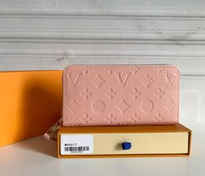 Mode 6 kleuren Mode dames clutch portemonnee pu lederen portemonnee enkele rits portemonnee dame dames lange klassieke portemonnee met oranje doos kaart 60017