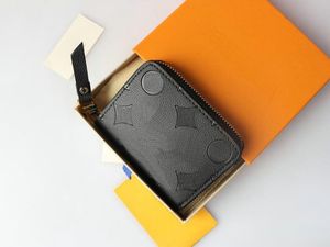 Mode 60531 designer fermeture éclair portefeuilles luxes hommes femmes cuir gaufrage sacs haute qualité mode classique lettres porte-monnaie porte-carte à carreaux