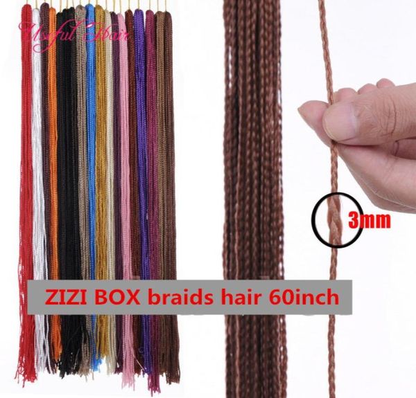 Mode 60 pouces de long ZIZi crochet tresses cheveux synthétiques tressage cheveux micro boîte tresses crochet extensions de cheveux marley pour noir wom3877756