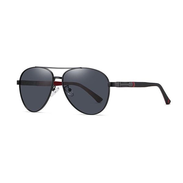 20er Jahre klassische Pilot-polarisierte Sonnenbrille für Männer und Frauen, Designer-Brillen, schwarz, rot, gelber Rahmen, fahrende UV400-Objektiv-Sonnenbrille mit Etuis