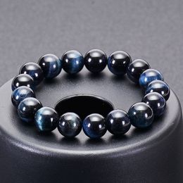 Mode 6mm 8mm 10mm 12mm bleu Royal yeux de tigre perles Bracelet hommes charme pierre naturelle Braslet pour homme bijoux faits à la main Pulseras