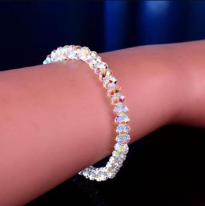 Mode 6mm Oostenrijk Crystal Beaded Armbanden Strengen Voor Vrouwen Sweet Temperament Handwerk BraceletsBangles Charms Sieraden Maken 11 Kleuren