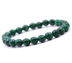 Mode 6mm8mm10mm12mm Azurite Malachite perle brin charme Yogo élasticité corde bracelets pour femme hommes bijoux ronds cadeaux 7205725