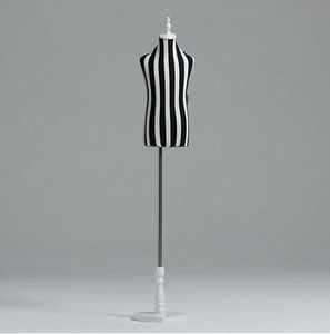 Mode 7-8 jaar kinderen mannequin lichaam voor balck zebra kleding, maniquis dance manikin kid jurken display + hartvormige basis C651