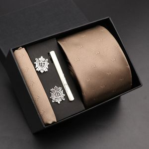 Mode 7cm tie zakdoek broche set voor mannen bloemen stropdas cadeaubon pak accessoires slanke bruiloft gravatas cadeau 240522