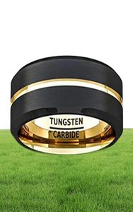 Fashion 8 mm Black Tungsten CARBUDE RING GOR GOROVE MATTE BRACKED SANTÉ BEIELED EDGE MENS MEAL MARDIAD CONFORT FIT6572450