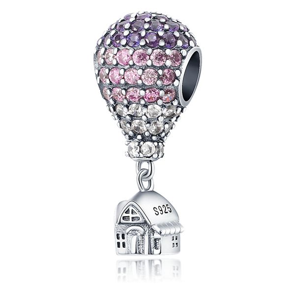Fashion 925 Silver Hot Air Ballon Série Charms Perles Fit Pandora Bracelet de pendentif de haute qualité Original Love Heart DIY Bijoux de bijoux avec boîte