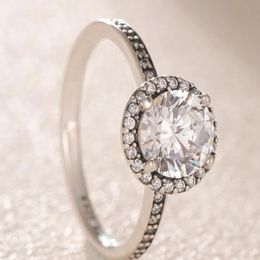 Mode 925 zilveren ring ZC zirkoon charme roségouden hartpatroonstijl passend Europese damesbruiloftset
