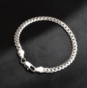 Mode 925 Sterling Silver Link Chain Bracelets Bracelet Perlé Marque De Luxe Designer Femmes Hommes Bracelet Manchette Bijoux Amoureux De Mariage Cadeau En Gros