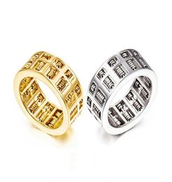 Fashion Abacus Ring pour hommes femmes Numéro mathématique de haute qualité Bijoux Gold Silver en acier inoxydable Charme de charme