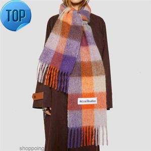 Mode Ac écharpe hommes foulards Imitation cachemire Plaid enveloppes longue étudiant bavoir chaud châle arc-en-ciel épais treillis Tasse336j