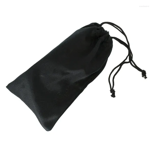 Accesorios de moda 30 unids/lote 18X9cm estuche para gafas suave impermeable tela a cuadros gafas de sol bolsa Color negro