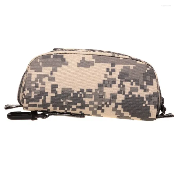 Accesorios de moda Camuflaje Portátil Nylon Gafas Bolsa Embrague Bolsa al aire libre Impermeable Ligero Caja de transporte Monedero Cinturón Paquete Cremallera