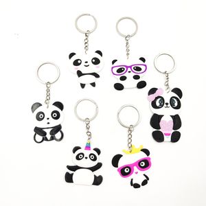 8 Styles Cartoon Panda Keychain Hanger CAR Keyring PVC Keychains Key Chain Fashion Accessoires