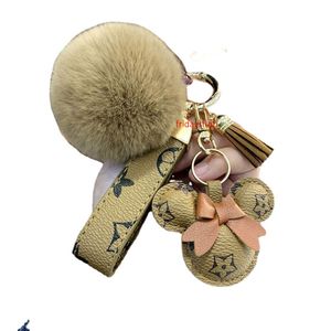 Accessoires de mode designer porte-clés souris diamant PU porte-clés Design voiture porte-clés breloque pour sac faveur fleur pendentif bijoux porte-clés