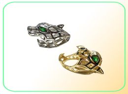 accessoires de mode exquis cuivre doré cuivré cuivre creux en vert tigre tiger tête ouverture anneau bijoux femmes et anneaux masculins184c6914683