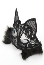 Accesorios de moda Halloween Fox Halfface Eye Mask Porn Women Lace Party Nightclub Queen Lencería erótica Mascarada Sexy Cosplay7564866