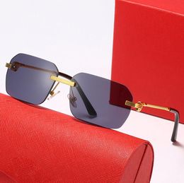 Accessoires de mode Nouvelles lunettes de soleil sans cadre Kajia pour hommes et femmes Lunettes de soleil Europe et Amérique Lunettes optiques de jambe en métal de haute qualité Fried Dough Twists