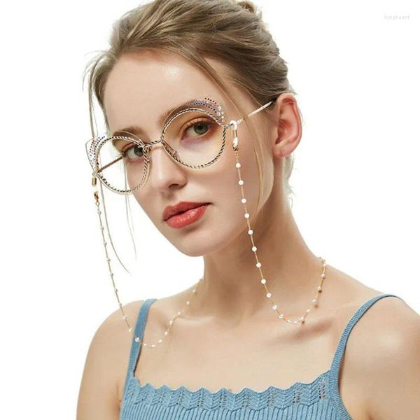 Accessoires de mode lunettes de lecture chaîne pour femmes dame lunettes de soleil en métal décontracté perles porte-lunettes sangle de cou lunettes