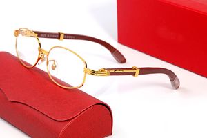 marcos de anteojos de diseñador para hombres gafas de sol de madera marco redondo Marrón Dorado Plata Ornamental Adumbral soutlet Hombres Mujeres lujo Vintage Con caja original