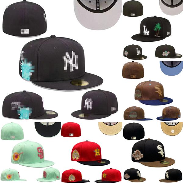 Accesorios de moda Unisex Todo el equipo Gorras de béisbol más ajustadas Strapback Gorros de pescador cerrados Gorra de diseñador flexible al por mayor 7-8