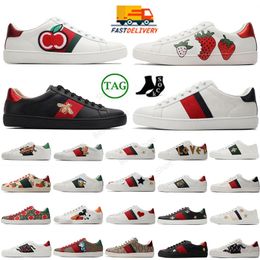 Fashion Ace Sneakers Designer Bee Low Casual Shoe Sports Trainers Snake Tiger Broidered White Green Stripes Jogging Woman Wonderful Zapato Board Plateforme
