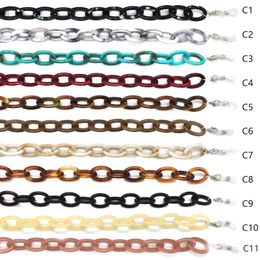 Mode Acrylique Lunettes Chaîne Tortue Ambre Lunettes Lien Vintage Lunettes Chaîne Antidérapant Et Anti Perte Épaisse Corde 11 Couleurs