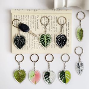 Mode acrylique Imitation feuille porte-clés plante feuille porte-clés mignon voiture pendentif sac accessoires fête cadeau maison ornement