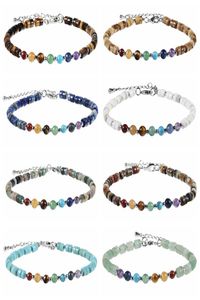 Mode verstelbare handgemaakte Handmade Silver Chain Bracelet Bohemie Multicolor Crystal 7 Chakra Bead Bracelet voor dames1156362