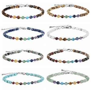 Mode verstelbare handgemaakte Handmade Silver Chain Bracelet Bohemie Multicolor Crystal 7 Chakra Bead Bracelet voor vrouwen290544444