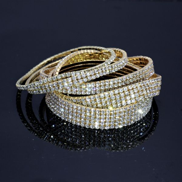 Mode réglable femmes cristal diamant cheville Bracelet or argent 1/2/3/4/5 rangées strass pied chaîne été plage bijoux mariée cadeau prix de gros