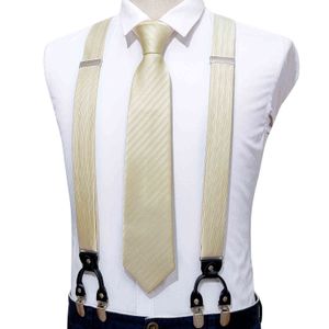 Mode verstelbare y-back zijde set nek stropdas party bruiloft y-vorm 6 clip bretels voor mannen shirt Barrywang