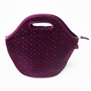 Mode Adulte Néoprène Lunch Cooler Bag couleur rose pour les dames conception impression par sublimation coloré fashing sac avec fermetures à glissière OEM disponible