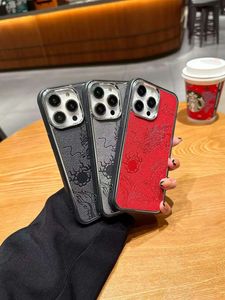 Mode Esthetisch Ontwerp Rode Draak Telefoon Case voor iPhone 15 14 13 12 11 Pro Max 14 Plus SE zachte Bumper Back Cover